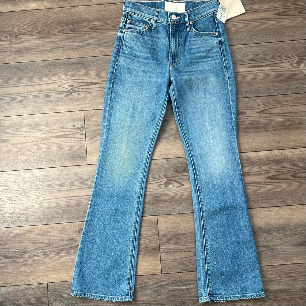 NWT MOTHER The Outsider Flood Kick Flare Jeans in Field Trip Sz24